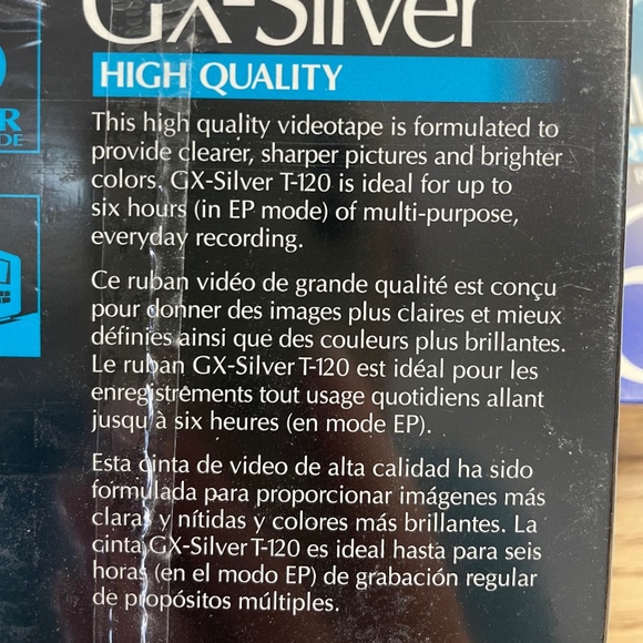 Maxell Video Cassette GX-Silver High Quality 6 Hr T-120 VHS for VCR Lot of 3 New - Picture 3 of 7